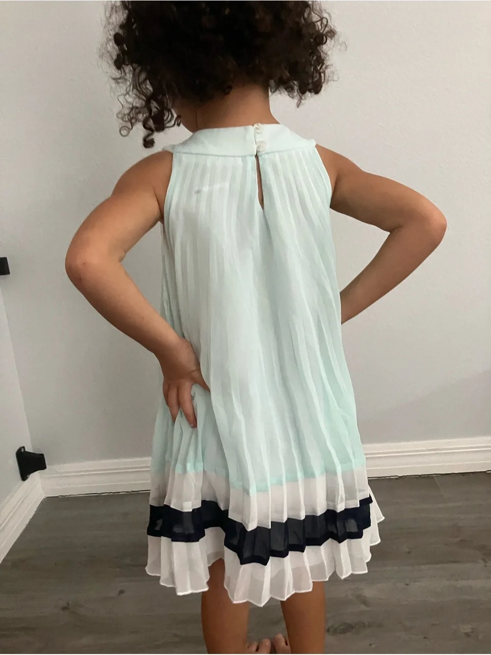 RARE EDITIONS Girls Georgette A Line Pleaded Mint Dress | 6X